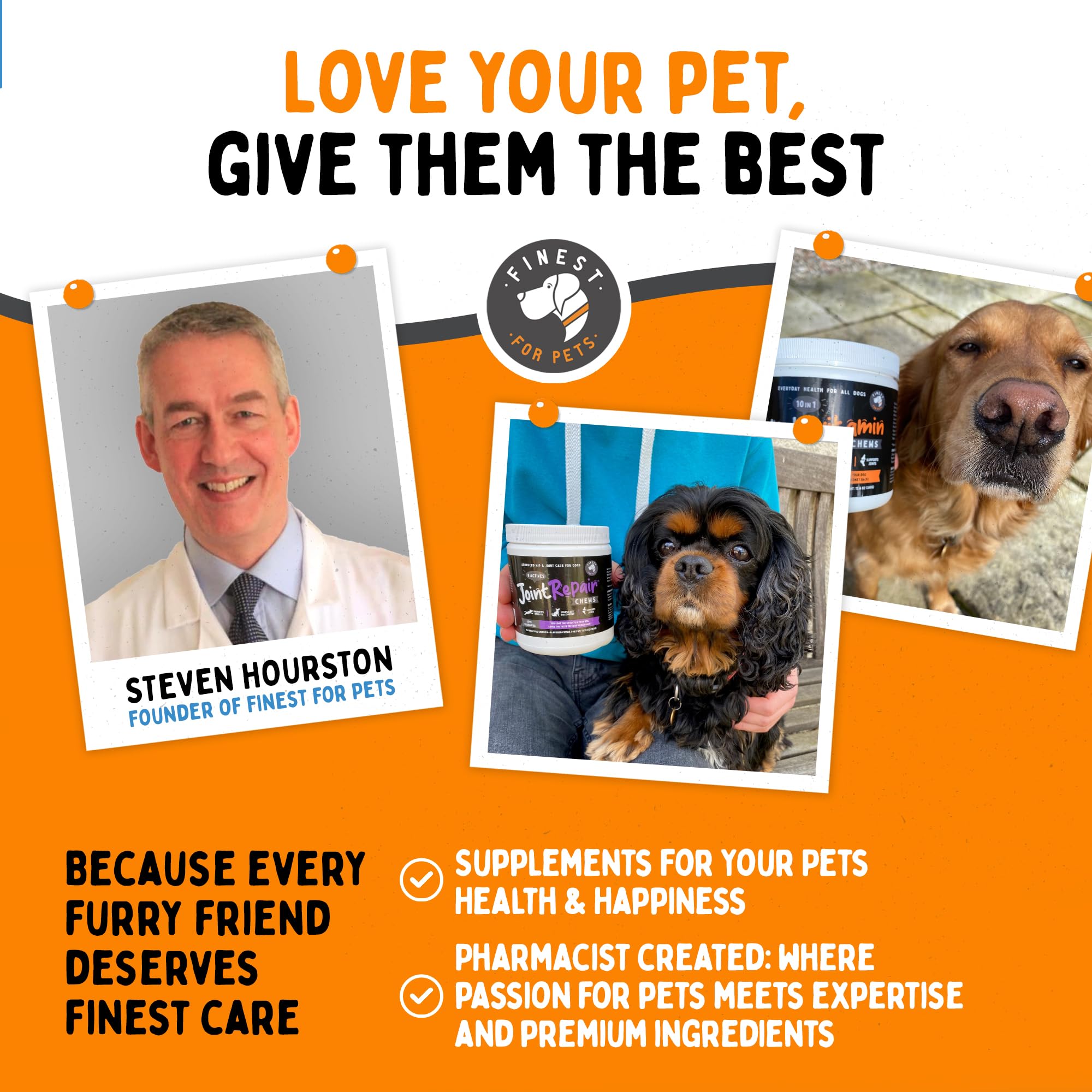 Dosage per gel label for Finest For Pets Omega 3 dog soft gels.