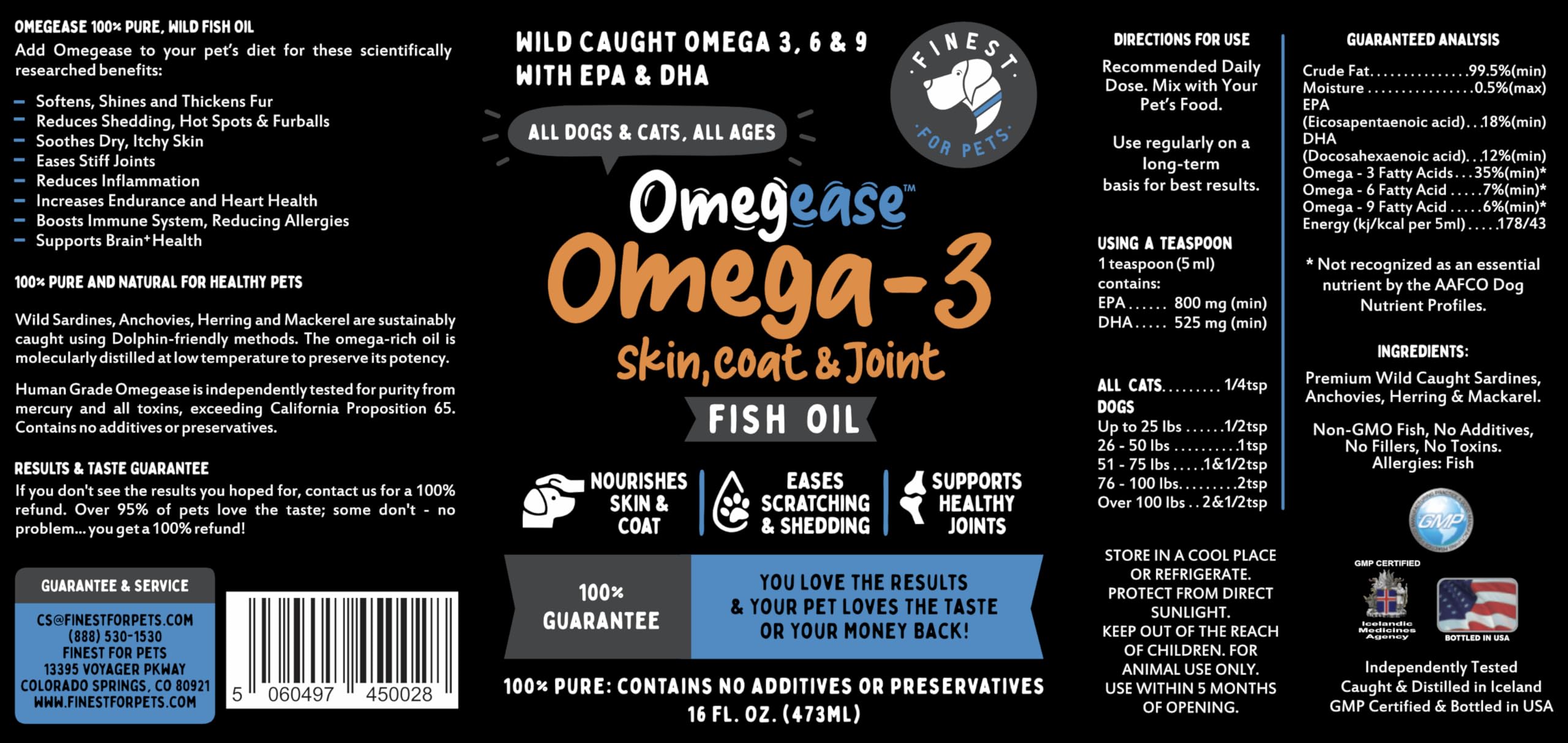 Pouring Omegease onto meals, easy daily supplement for pets.