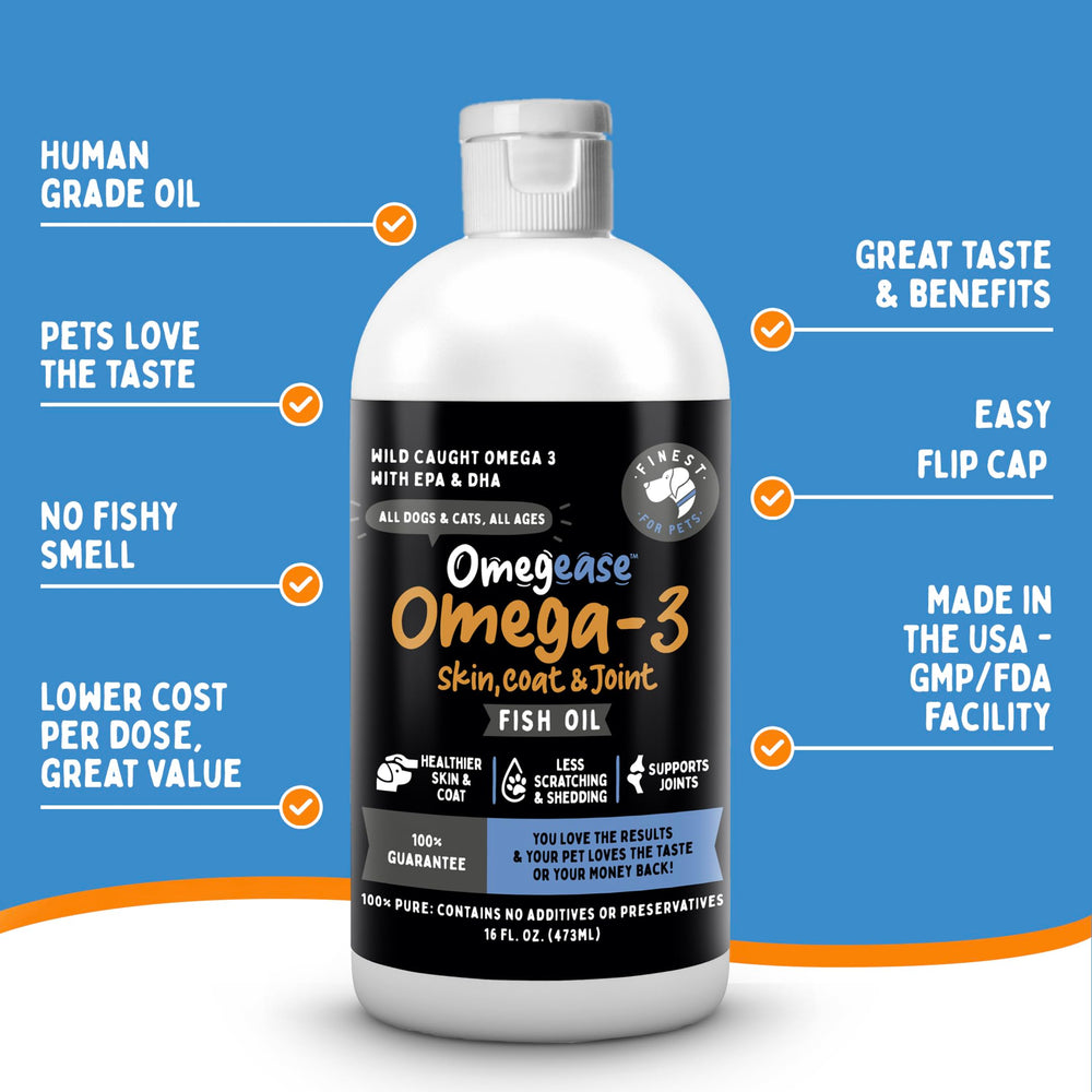 Unflavored Omegease formula blends quietly with meals.