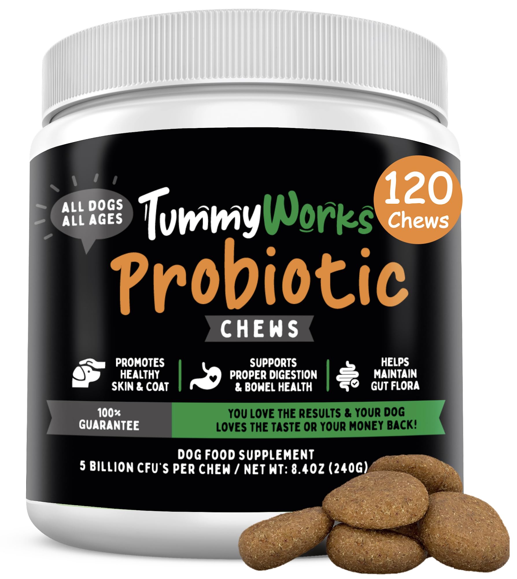 Finest For Pets TummyWorks soft chews in chicken flavor for dogs' digestion support