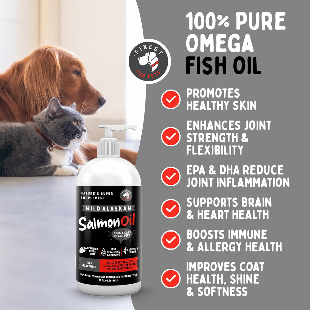 Finest For Pets Omega-3 pour shot showing easy administration and pet palatability.