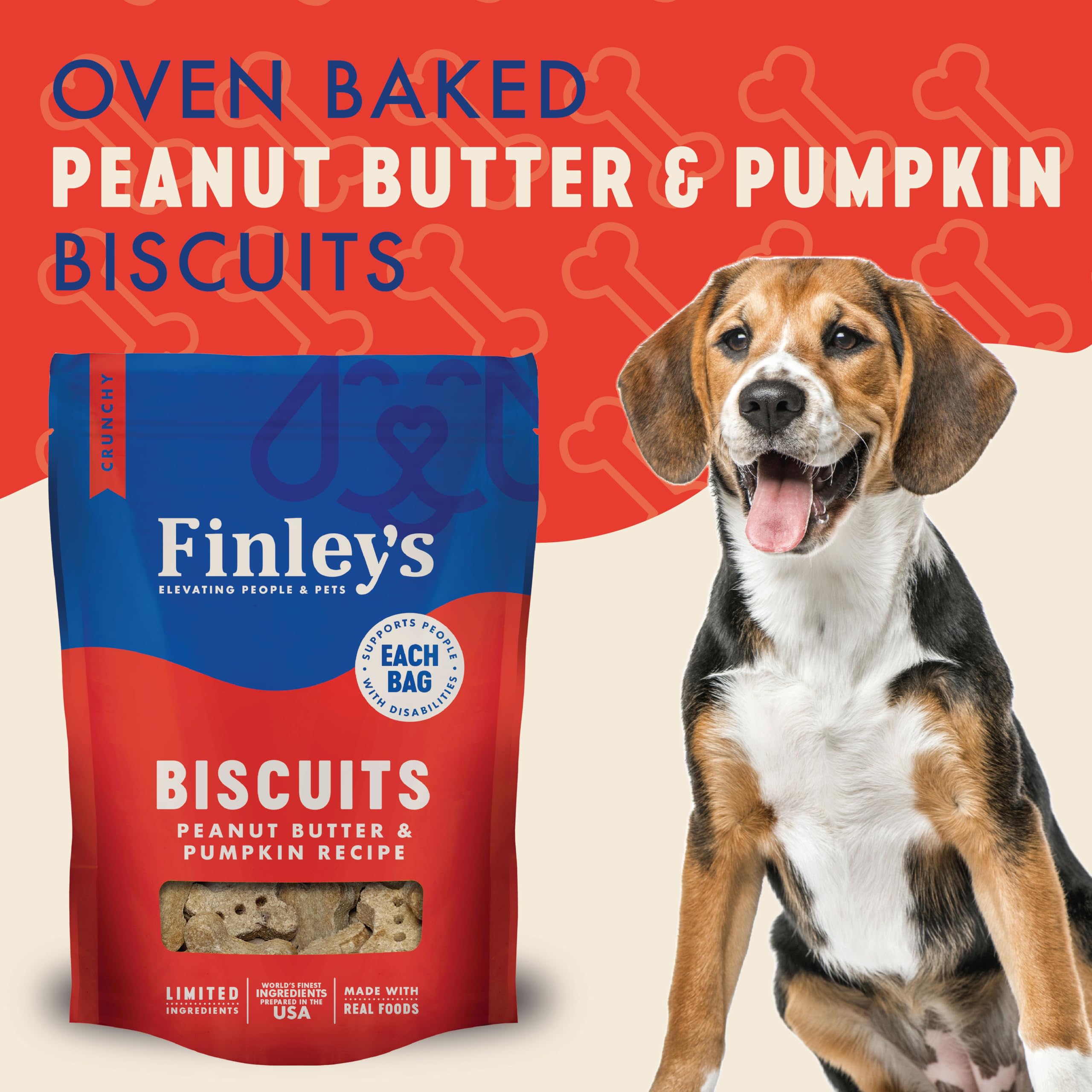 Finley's Crunchy Dog Biscuits crisp biscuit close-up emphasizes the satisfying crunch.