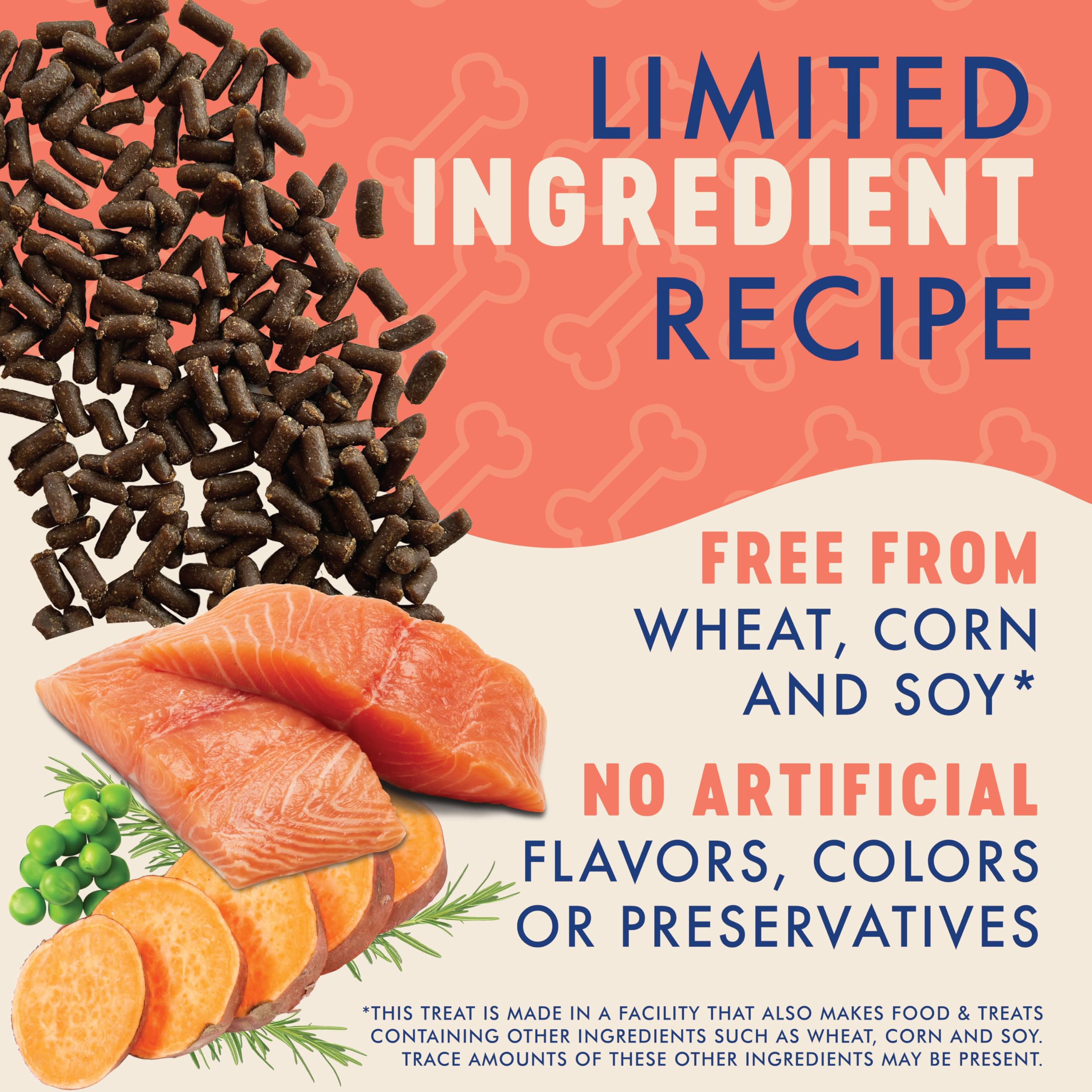 Finley's Training Bites real salmon ingredient highlight; low-calorie treats for frequent rewards.