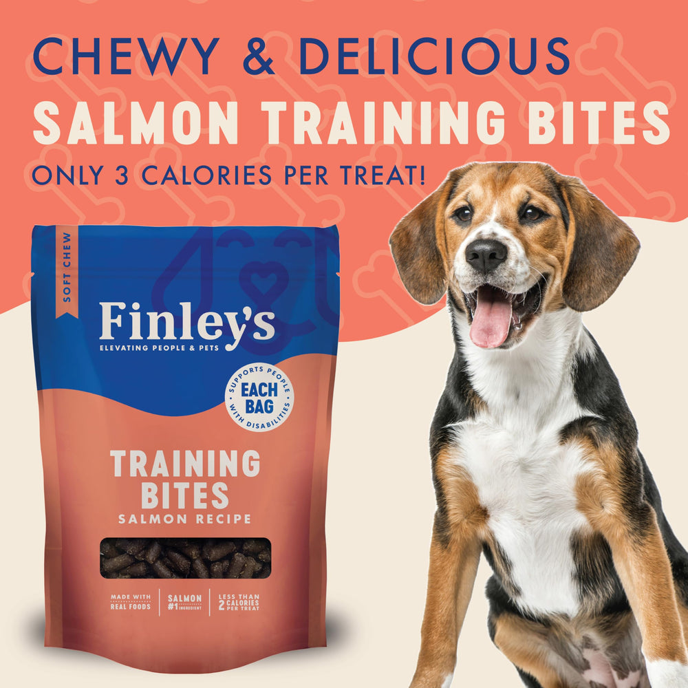 Finley's Training Bites soft texture closeup; appealing salmon flavor for quick rewards.