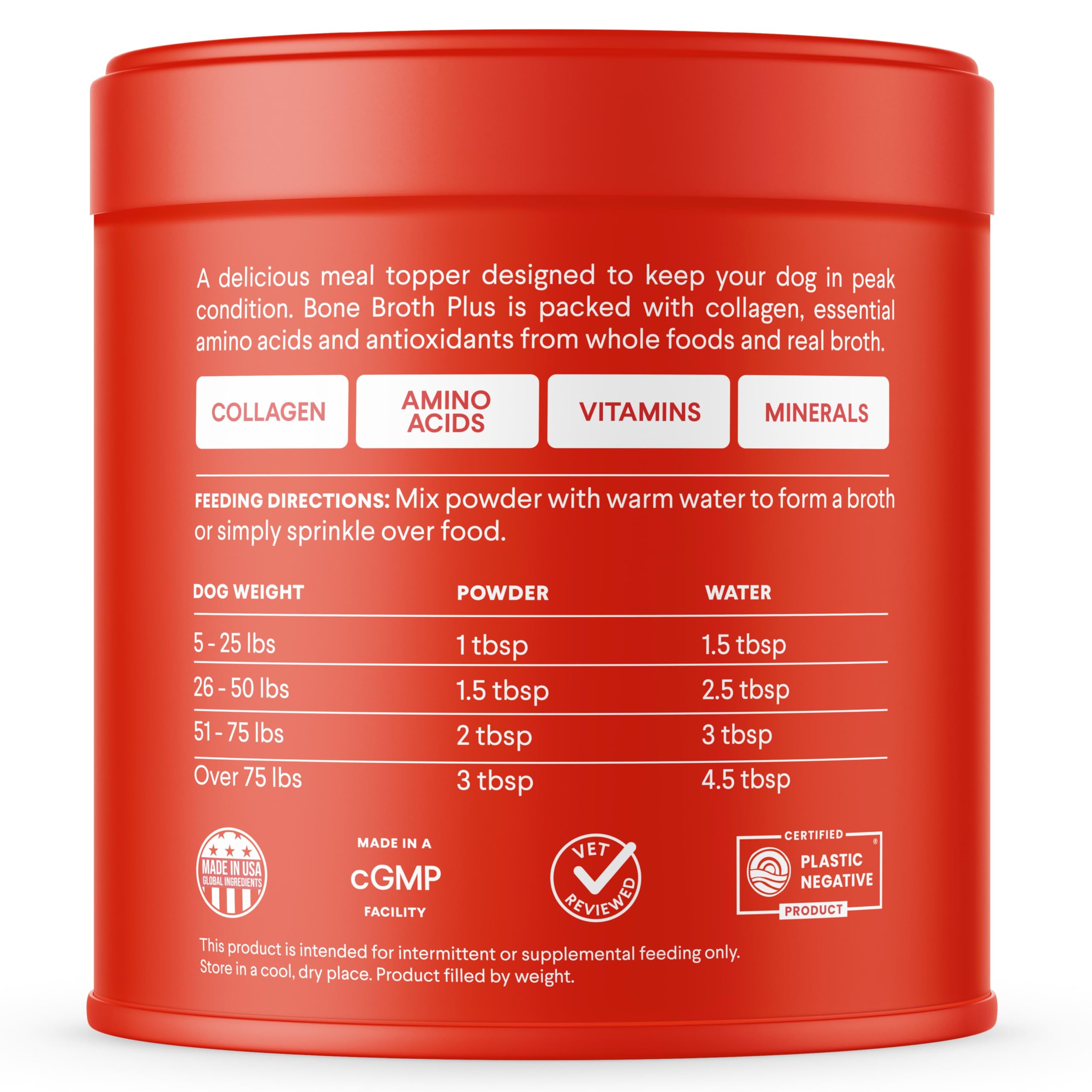Finn Bone Broth Plus blueberry-extract adds natural flavor and antioxidant-rich boost.