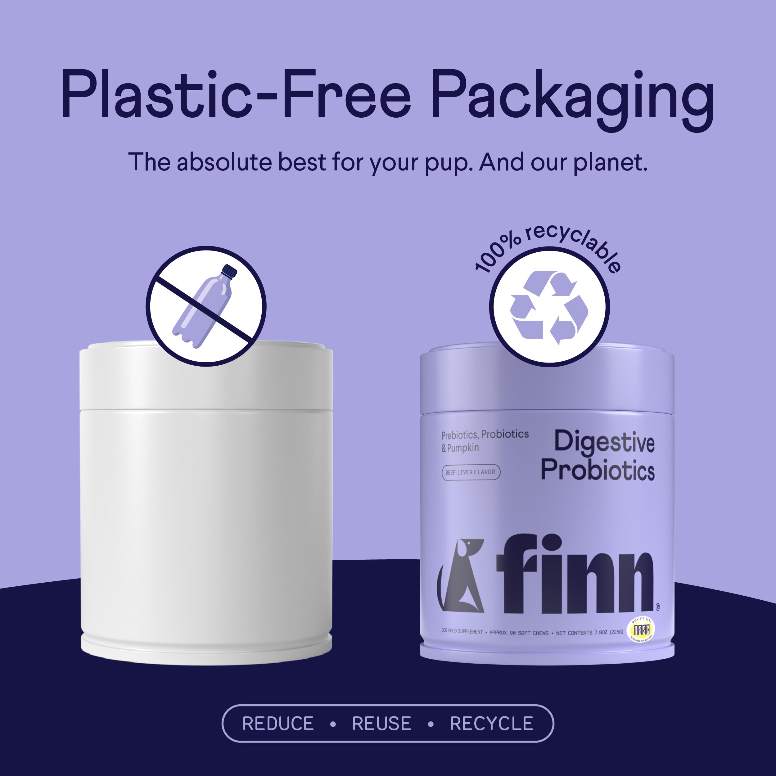 Finn Digestive Probiotics for Dogs in bowl suggests daily gut support