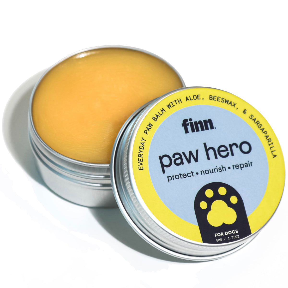 Finn Paw Hero balm packaging showing natural paw care solution for winter protection