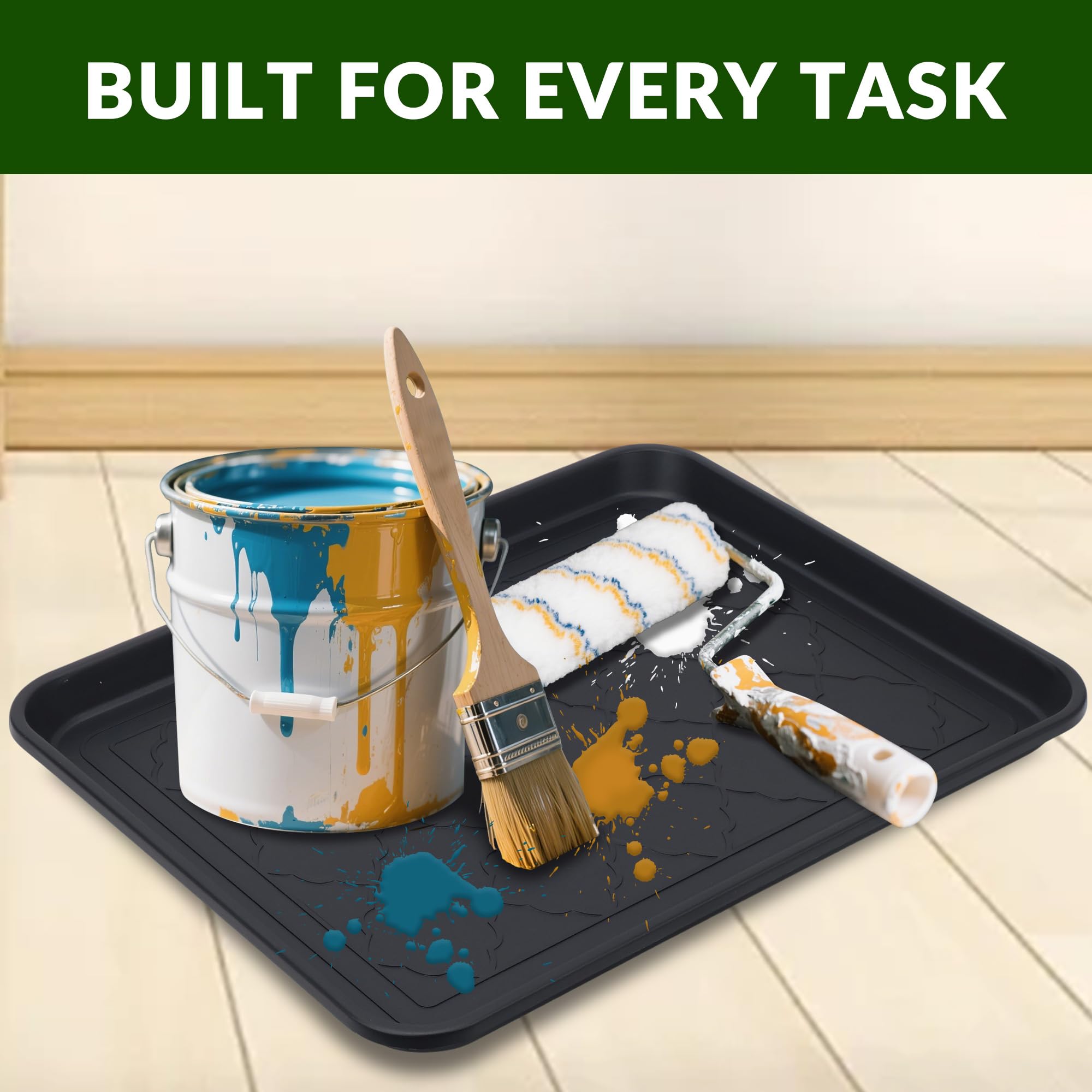 Finorder boot trays with anti-slip pads help secure placement on floors.