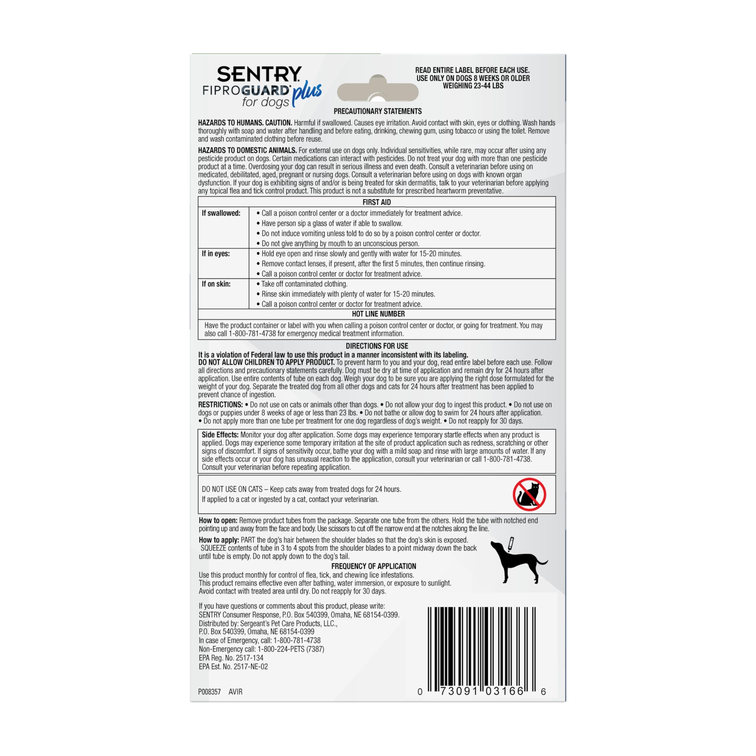 FIPROGUARD Plus easy home care for dogs 23 to 44 pounds