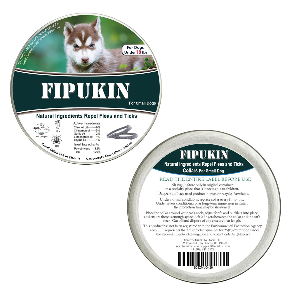 Fipukin care bundle packaging showing two collars, comb, and tick tool