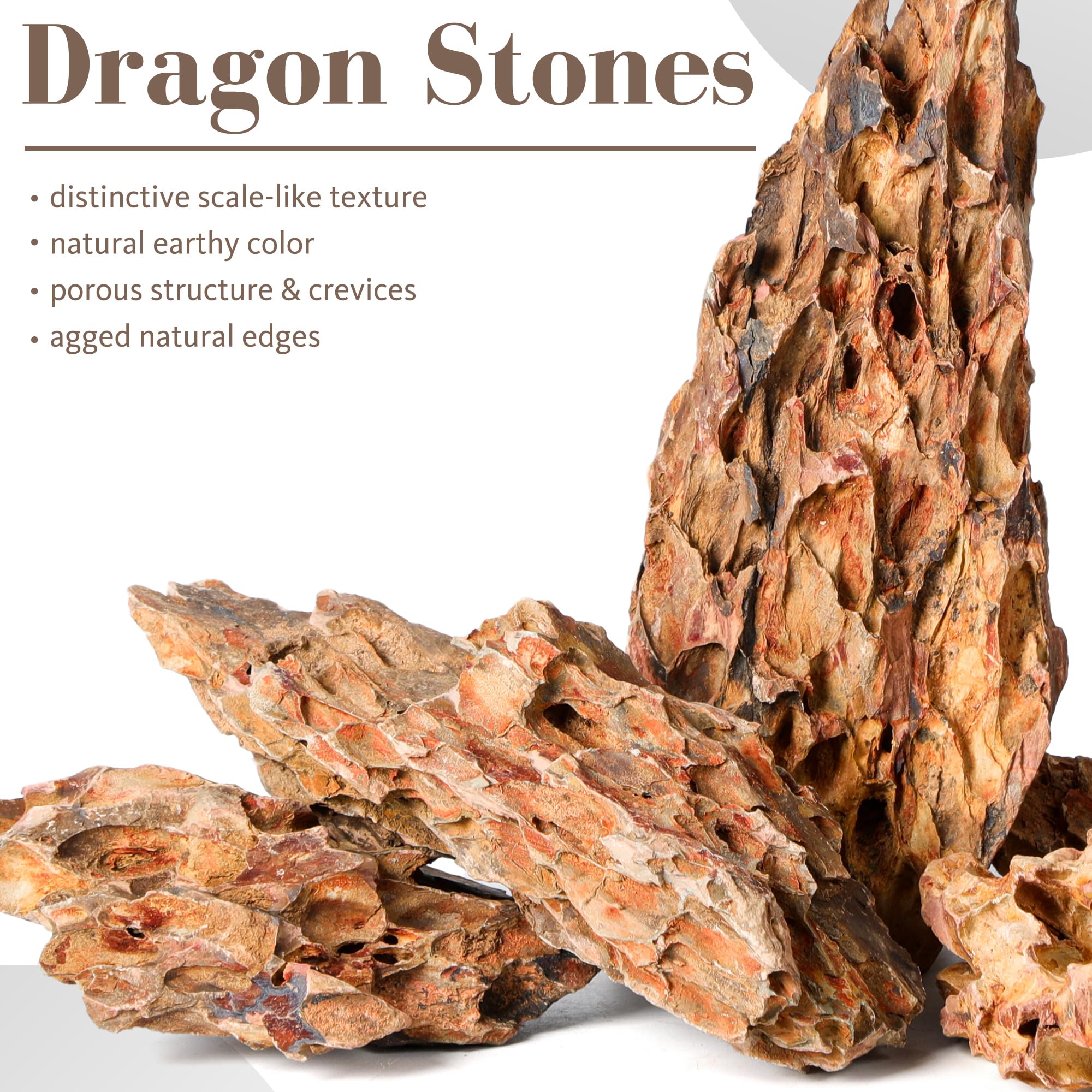 FISCAPE dragon stone mixed-sizes showing varied textures for realism
