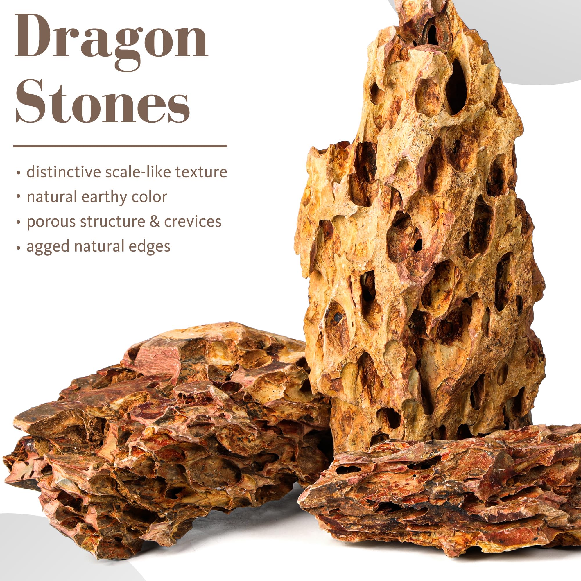 FISCAPE dragon stone natural layering adds authentic depth to planted tanks
