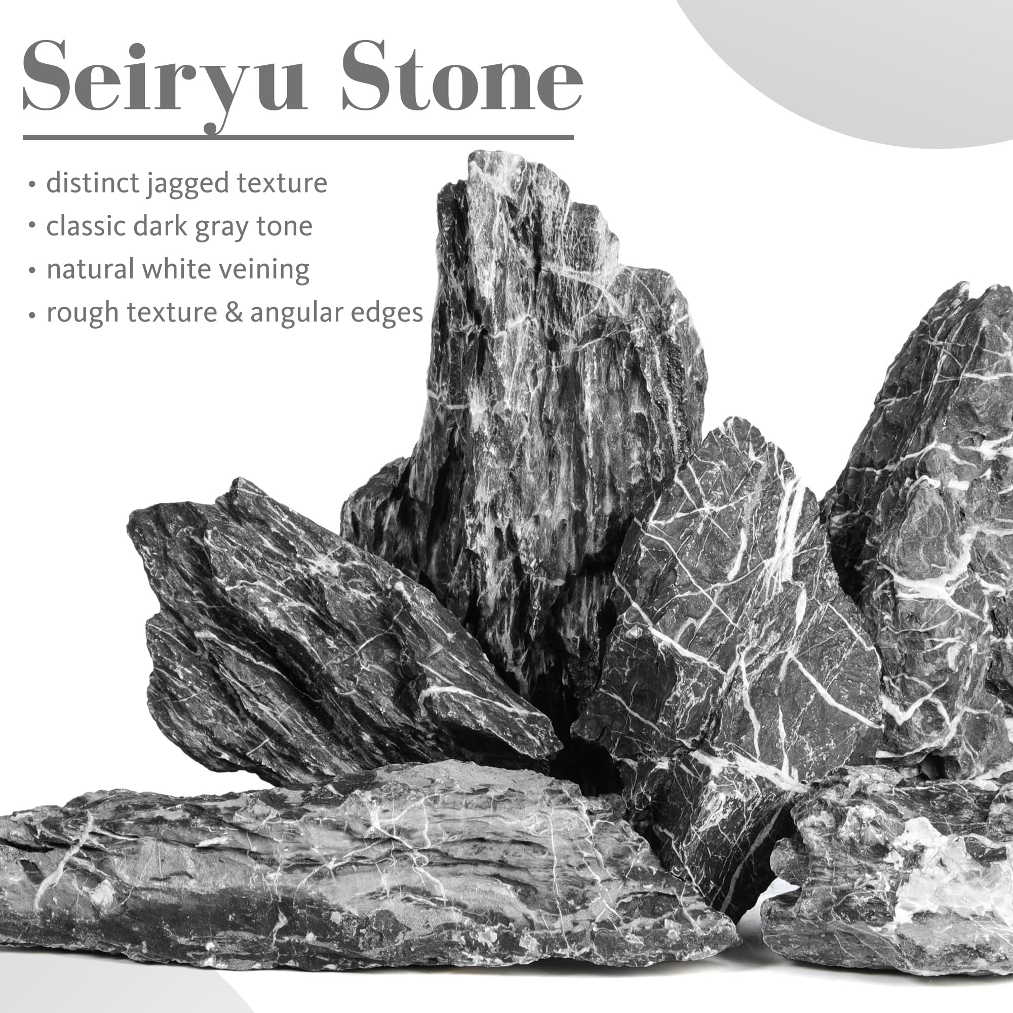 FISCAPE Seiryu stones with angular edges emphasize contrast in Iwagumi layouts.