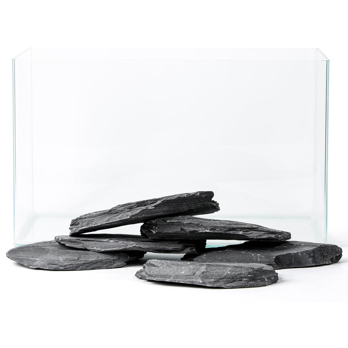 FISCAPE slate rock flat-ledge provides stable ledges for aquatic layouts.