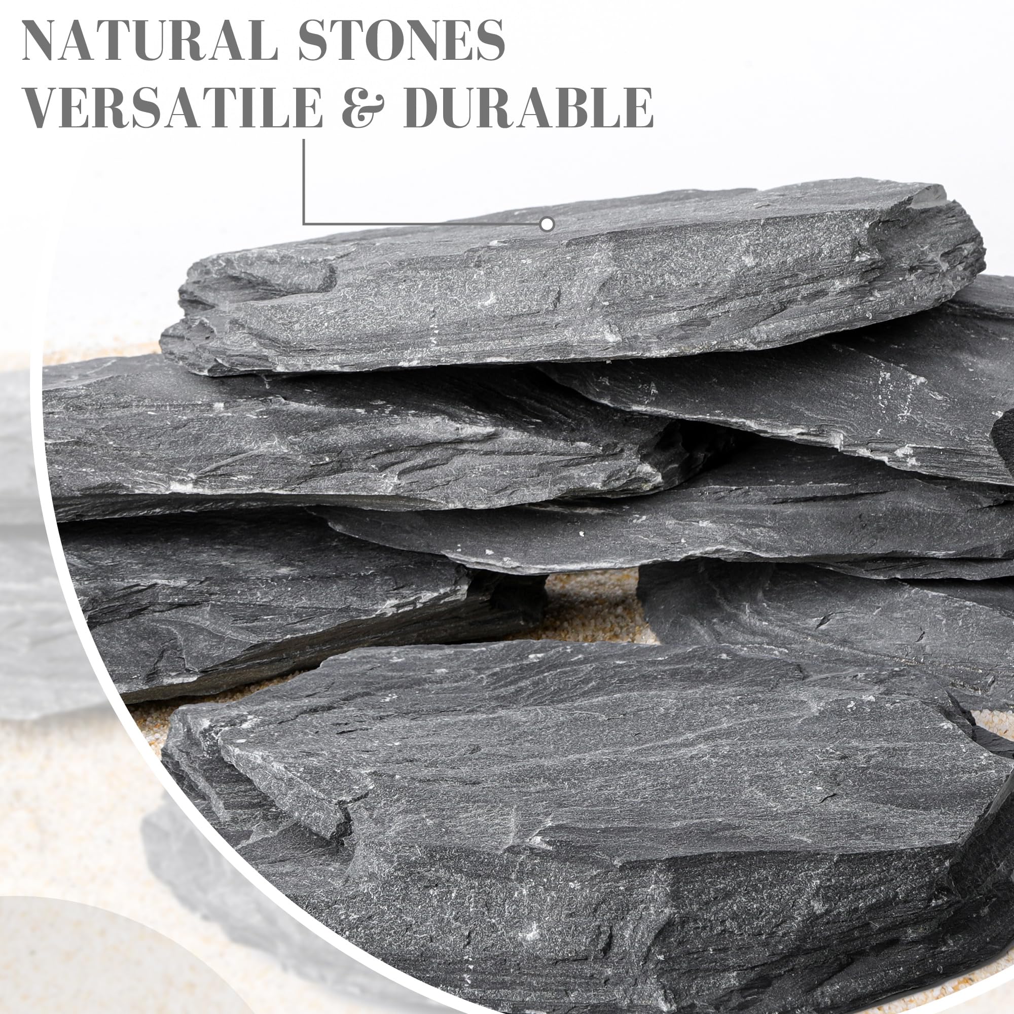 FISCAPE slate rocks are easy to prep and maintain long-term appeal.
