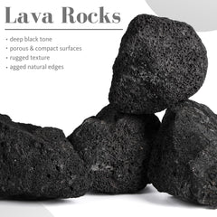FISCAPE small black lava rock emphasizes rugged texture for aquascaping detail.