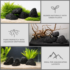 FISCAPE lava rock set suitable for reptile tanks provides stable decorative accents.
