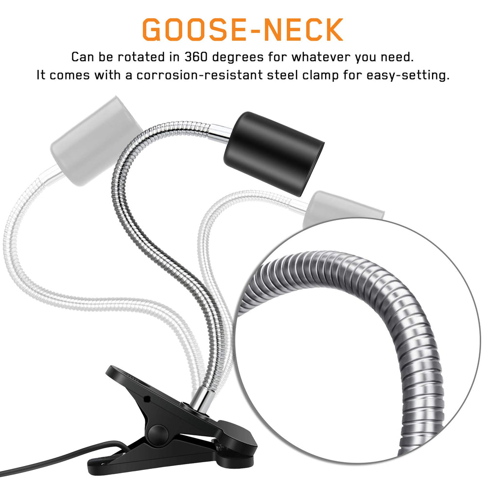 Fischuel Reptile Heat Lamp ceramic-socket withstands high heat safely.