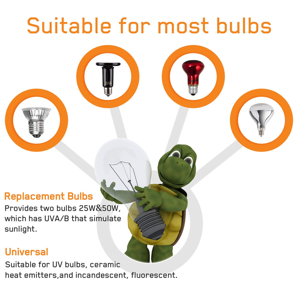 Fischuel Reptile Heat Lamp clip-mount ensures stable terrarium attachment.