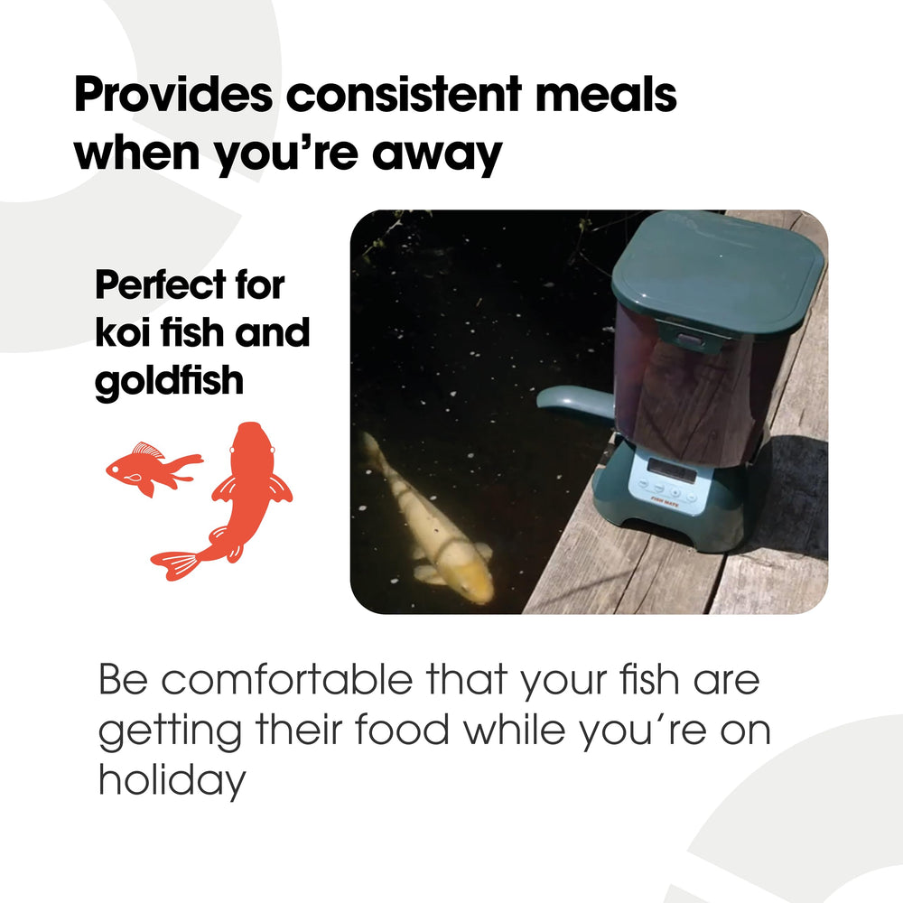 Fish Mate P7000 adjustable portions help prevent overfeeding and maintain water quality.