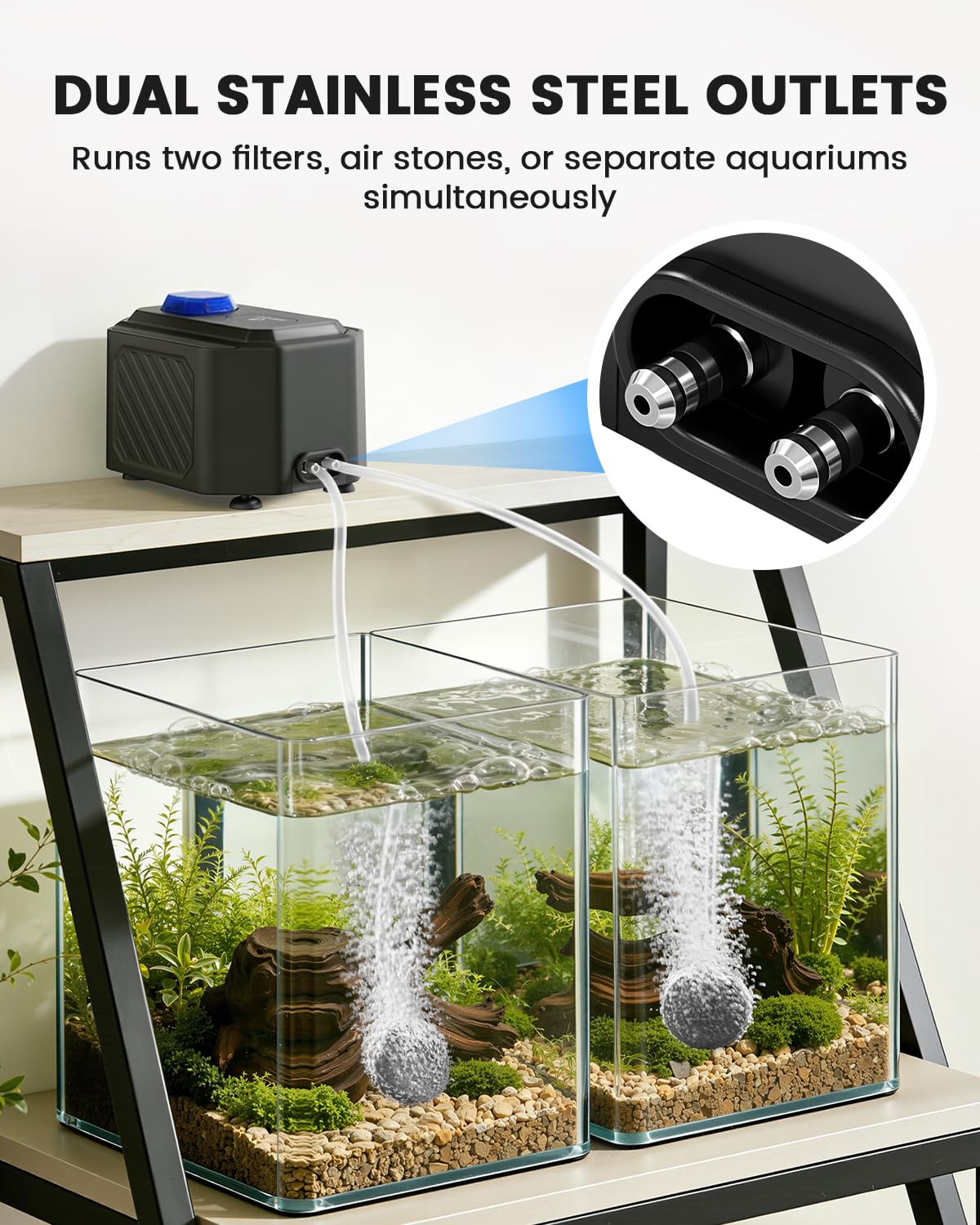 fishkeeper air stone bubbler kit 40mm ready for stone aeration