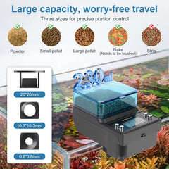 Fishkeeper feeder LCD display provides clear schedule setup and monitoring