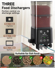 Fishkeeper automatic feeder vacation timer enabling reliable schedules while away.