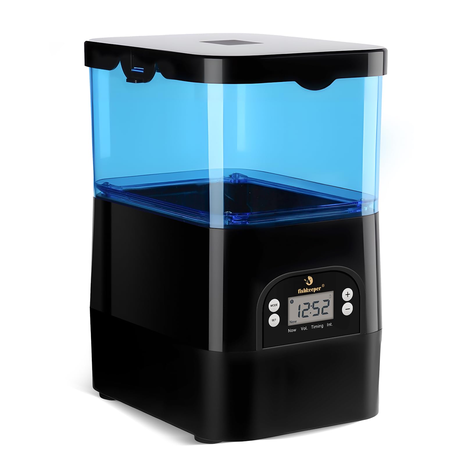 Fishkeeper automatic feeder for pond outdoor setup with weather-ready design.