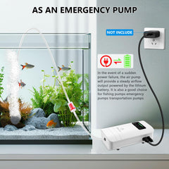 fishkeeper automatic AC/DC switching lets you rely on power when available and battery when needed.