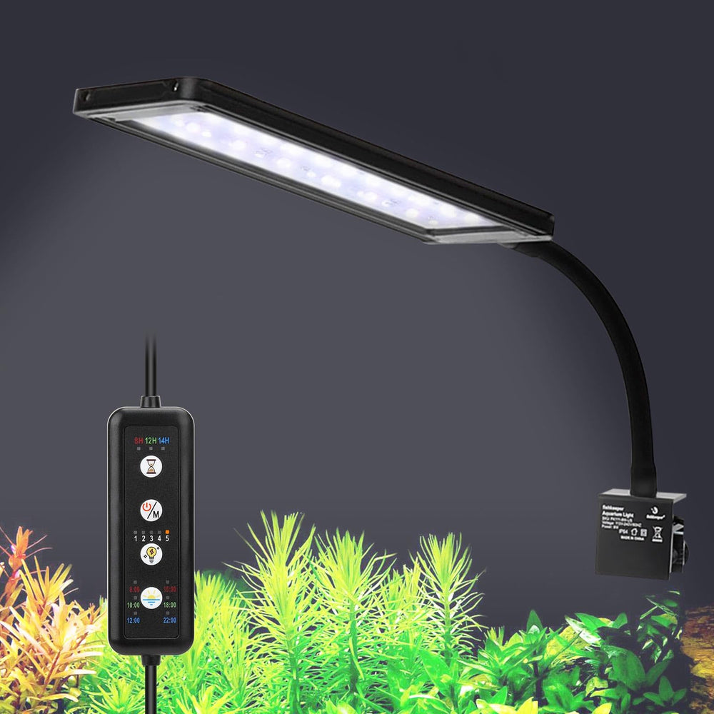 Fishkeeper clip-on aquarium LED light offers easy installation for any tank.