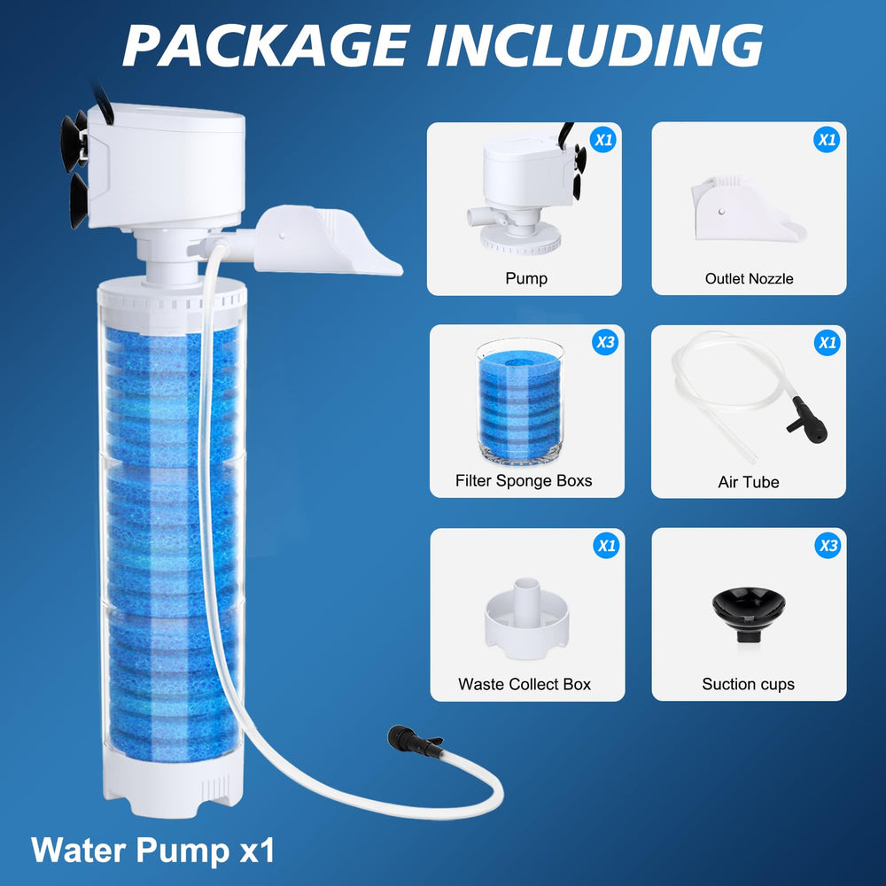 fishkeeper 8W pump with up to 220GPH for mid-size tanks