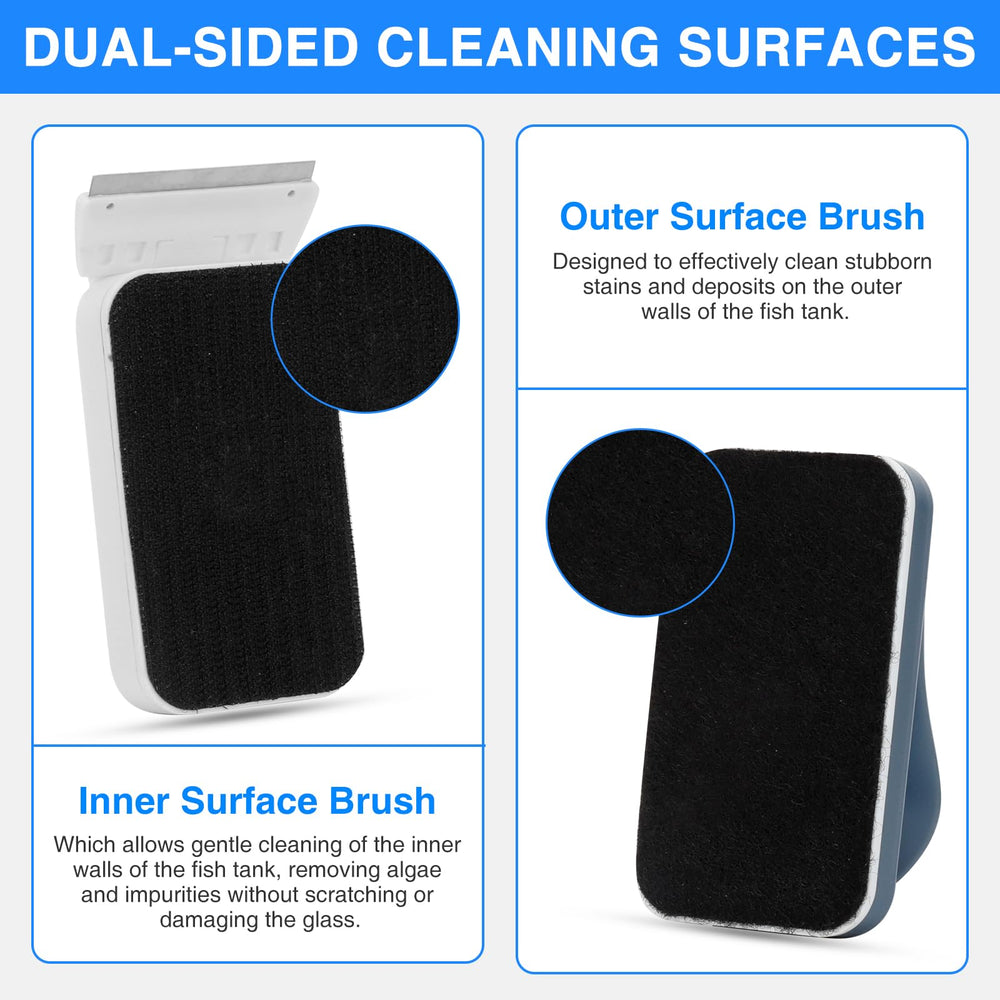 Fishkeeper dual-sided cleaning surface for glass and acrylic tanks.