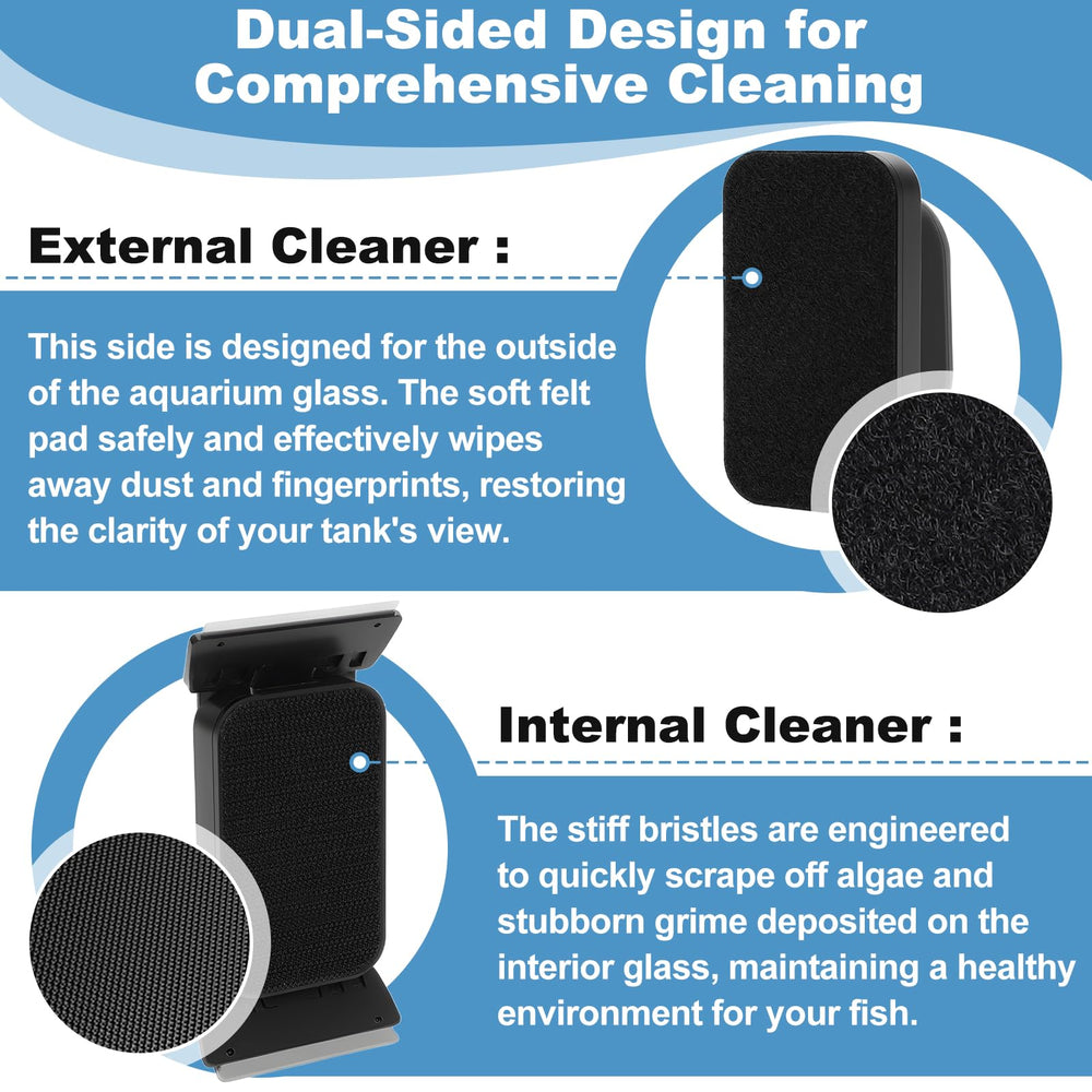 Fishkeeper exterior pad wipes dust and water spots for a clearer pane.