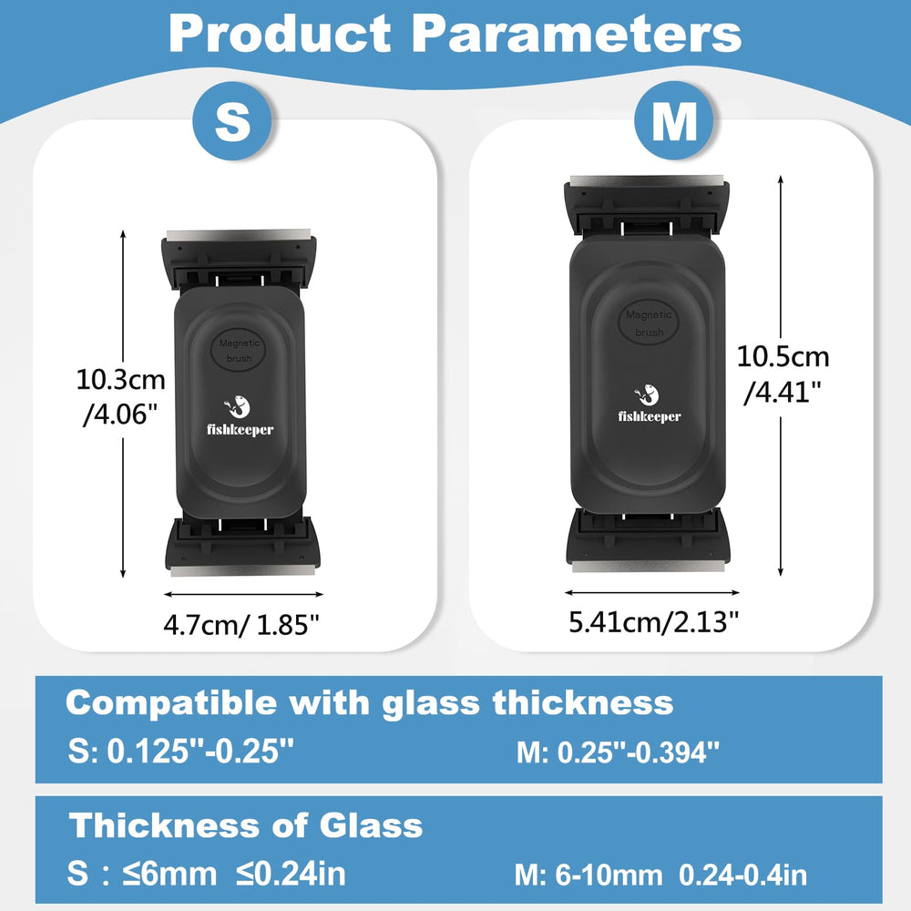 Fishkeeper external magnet guides gentle, steady cleaning along glass.