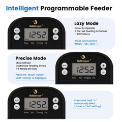 Fishkeeper feeder custom mode supports up to six daily feedings on demand.