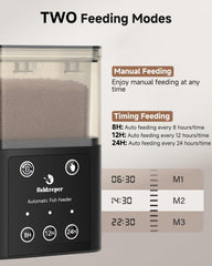 Fishkeeper feeder moisture-proof design prevents moisture and clogs during use.
