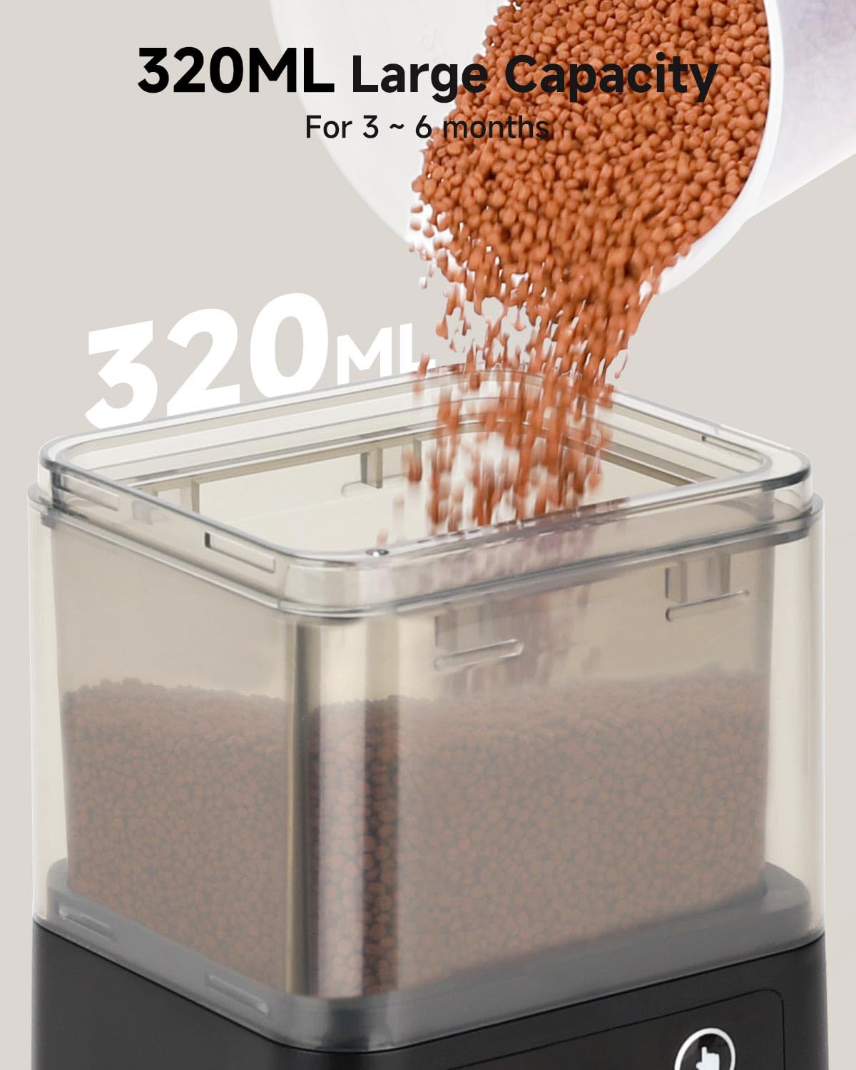 Fishkeeper feeder timer 8h-12h-24h setup enables reliable daily portions.