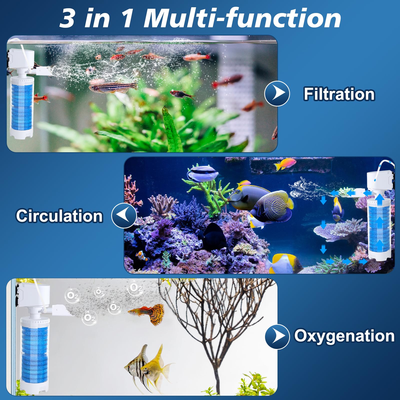fishkeeper filter demonstrates upward water flow for efficient circulation