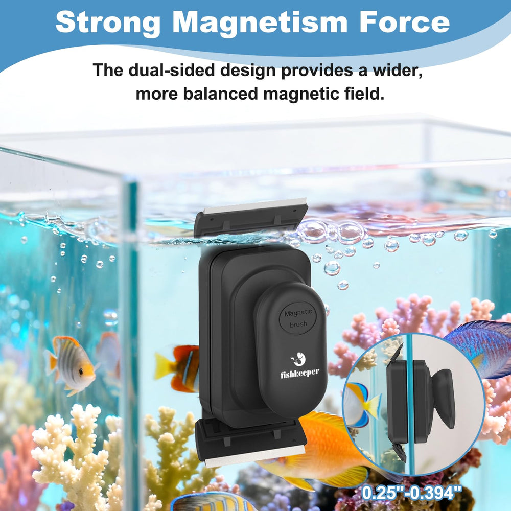 Fishkeeper magnetic cleaner interior scrubber tackles algae inside for clarity.
