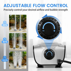 Fishkeeper Quiet air pump delivers low-noise operation for calm tanks.