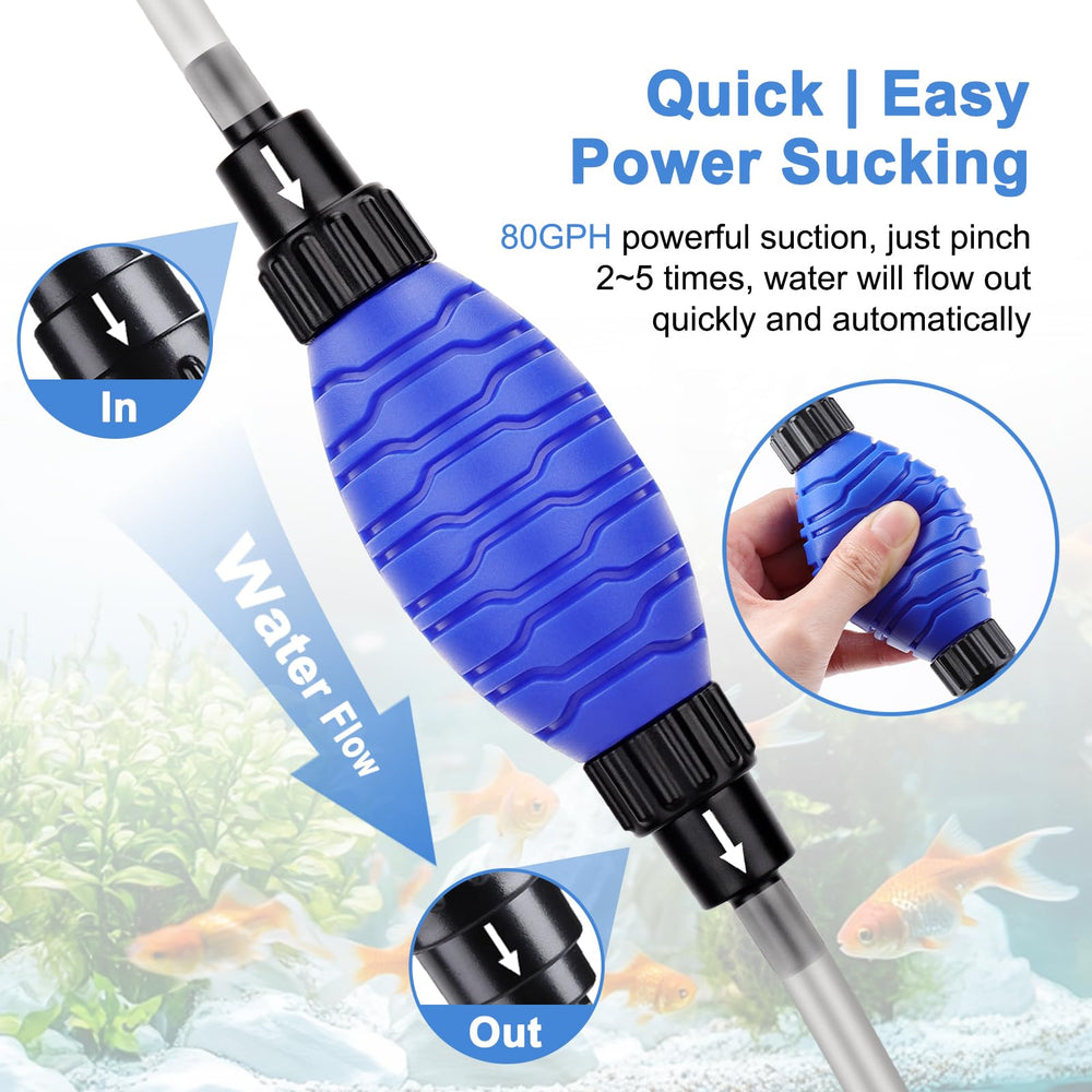 Fishkeeper sand cleaning tool shows gentle sand washing for planted aquariums.