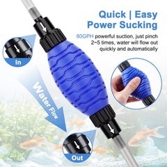 Fishkeeper sand cleaning tool shows gentle sand washing for planted aquariums.