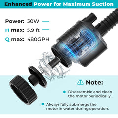 Fishkeeper turtle-tank shower head promotes gentle water circulation and oxygenation.