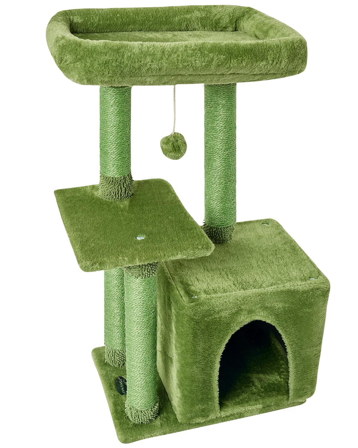 FISH&NAP sisal scratching post encourages natural scratching and nail care.