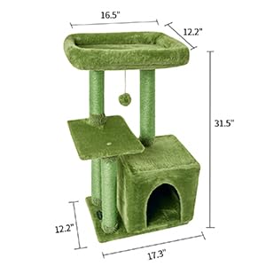 FISH&NAP sturdy condo and jump platform support safe play.