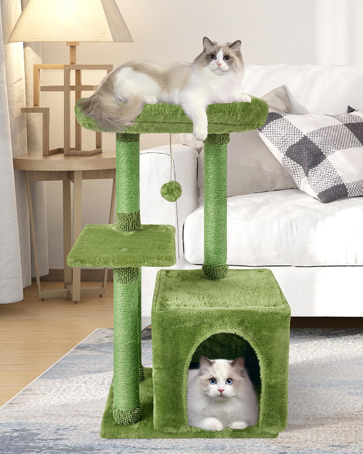 FISH&NAP cute cat tree indoor play house for kittens and cats.