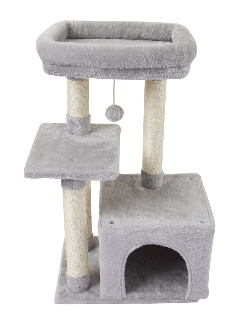 FISH&NAP cat tree sisal post promotes natural scratching and paw care.