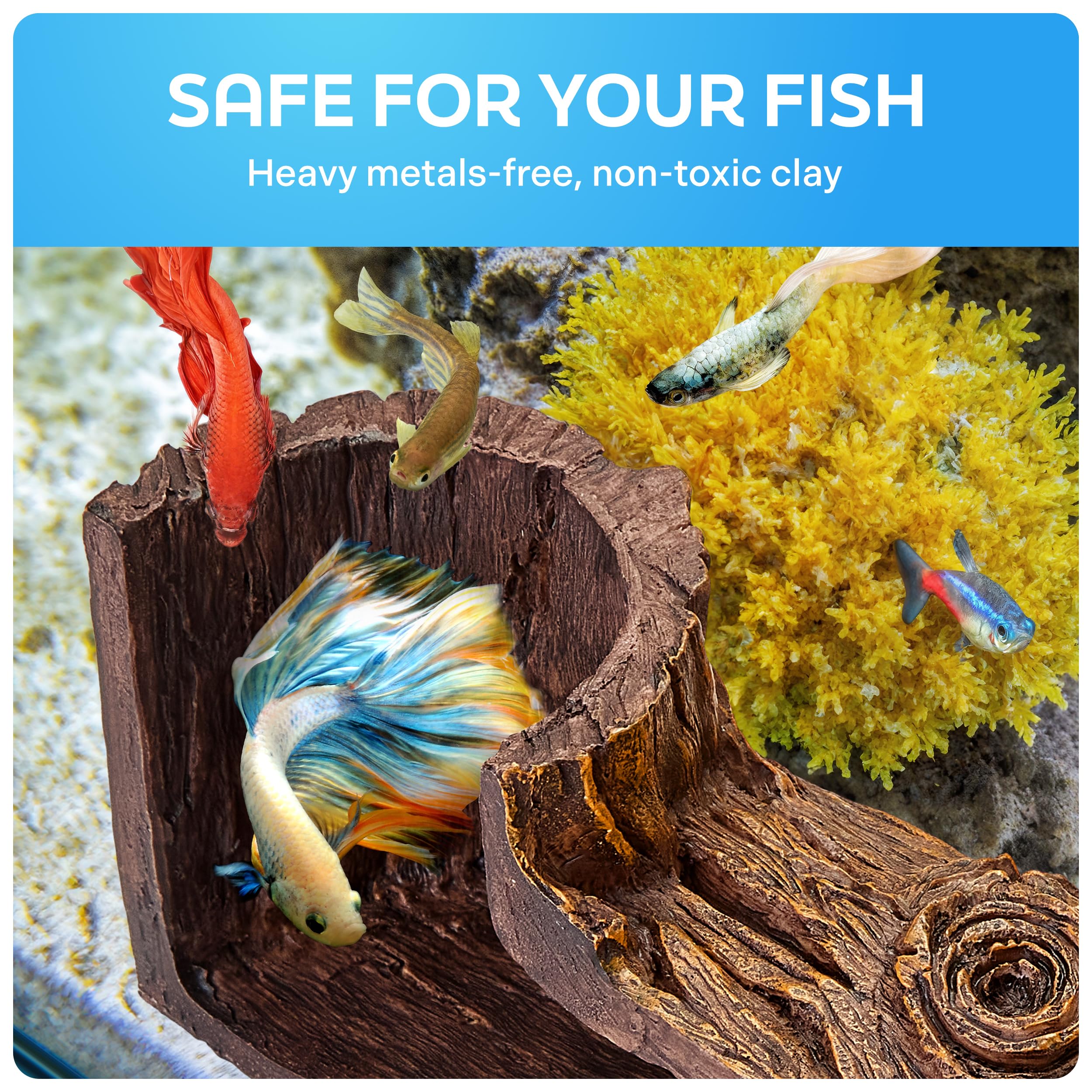 FISHNOSH Aquarium Cave BPA-free material supports safe, durable decor