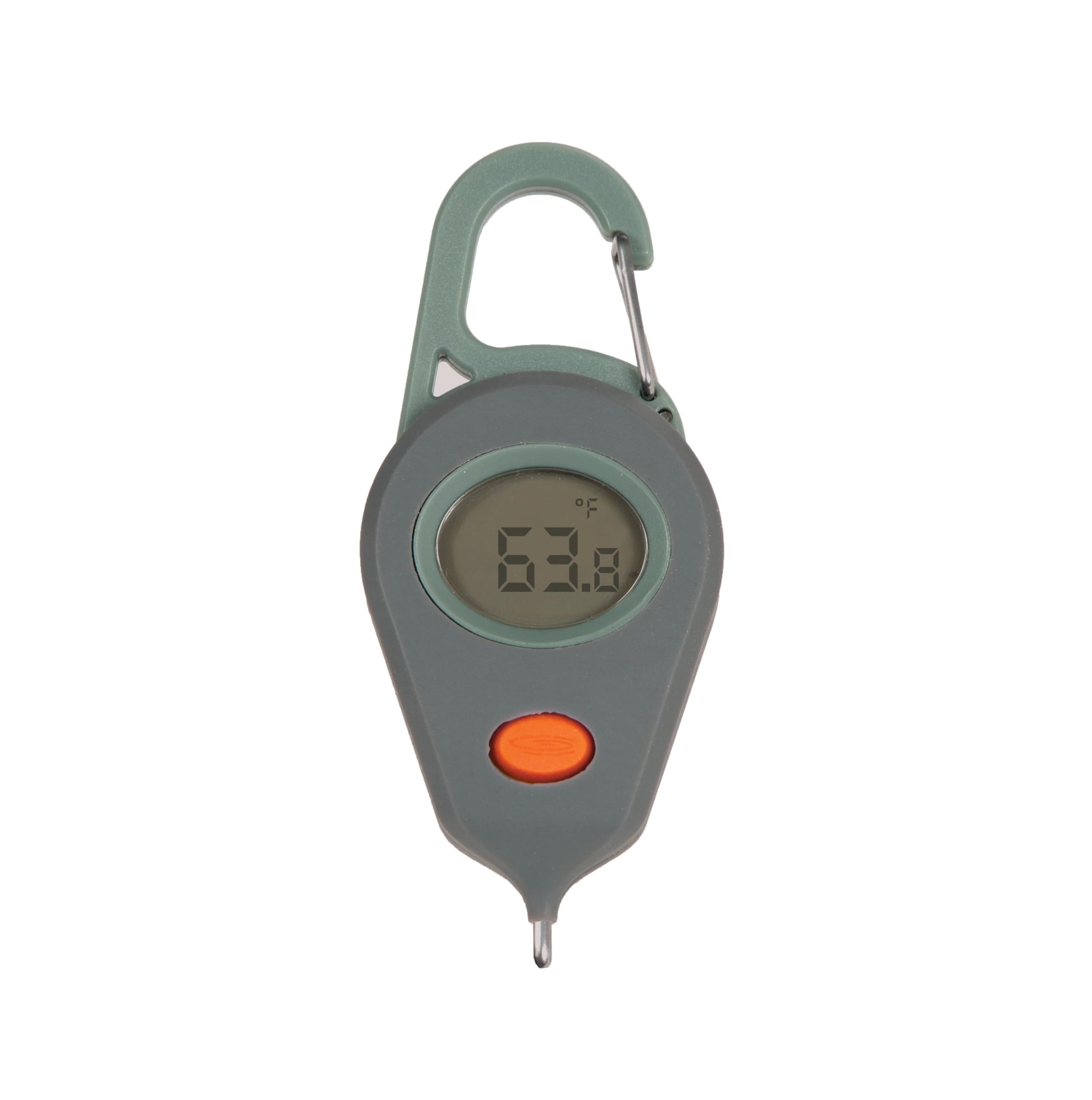 Fishpond Riverkeeper thermometer with a clear screen for fast lake readings.