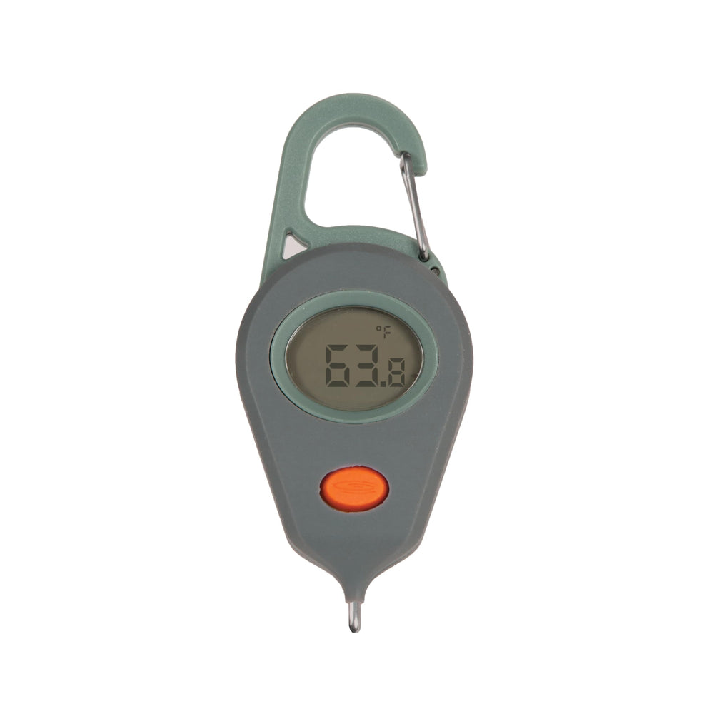 Fishpond Riverkeeper thermometer with a clear screen for fast lake readings.
